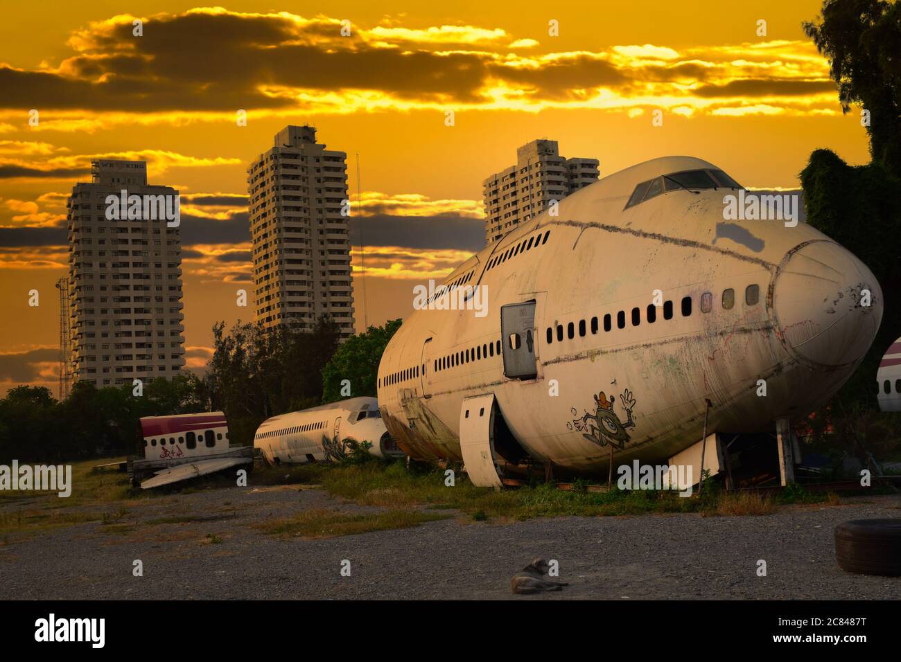 Verlassene Flugzeug Friedhof Stockfoto