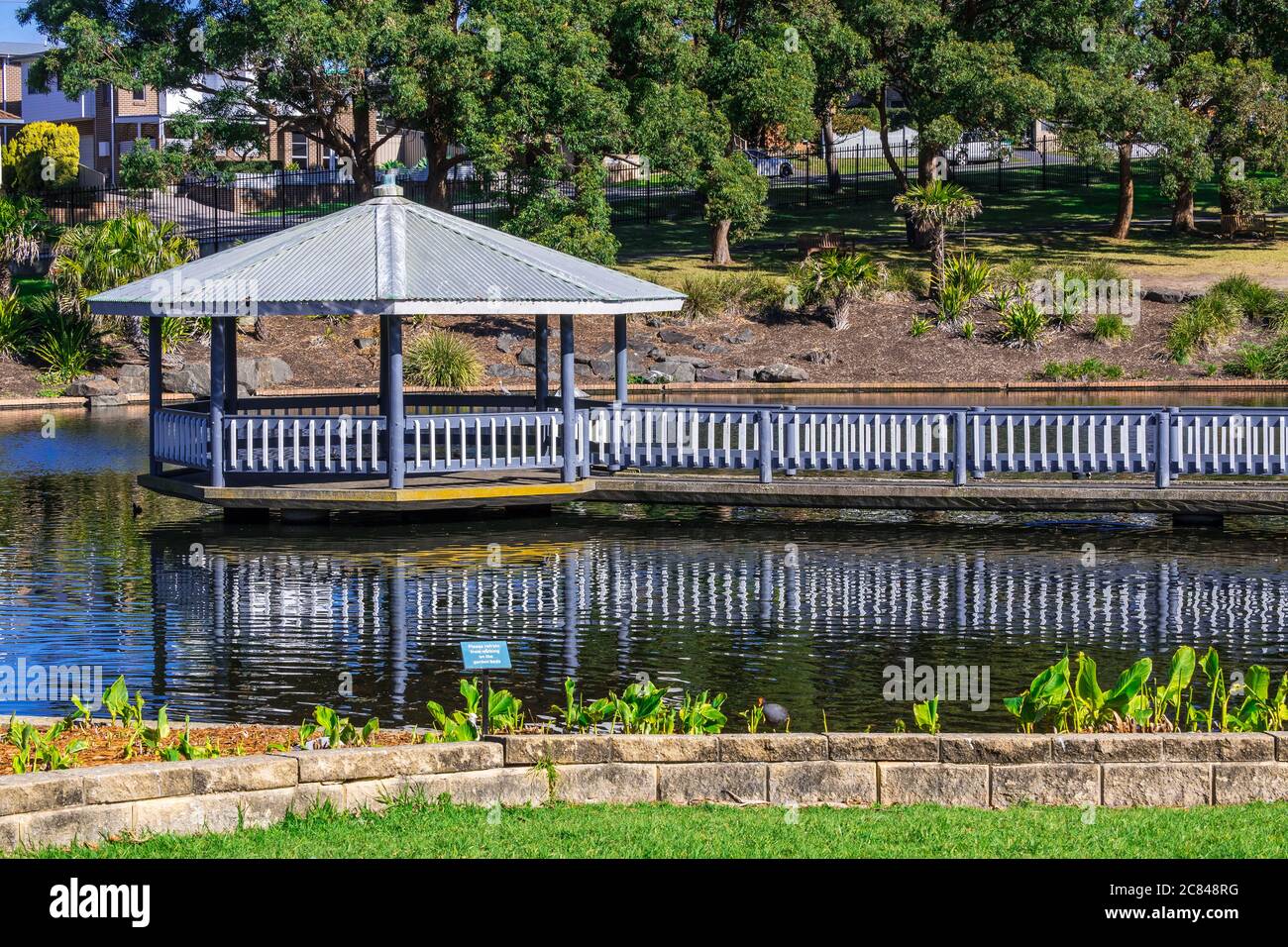 Der Duck-Teich in den Wollongong Botanic Gardens Stockfoto