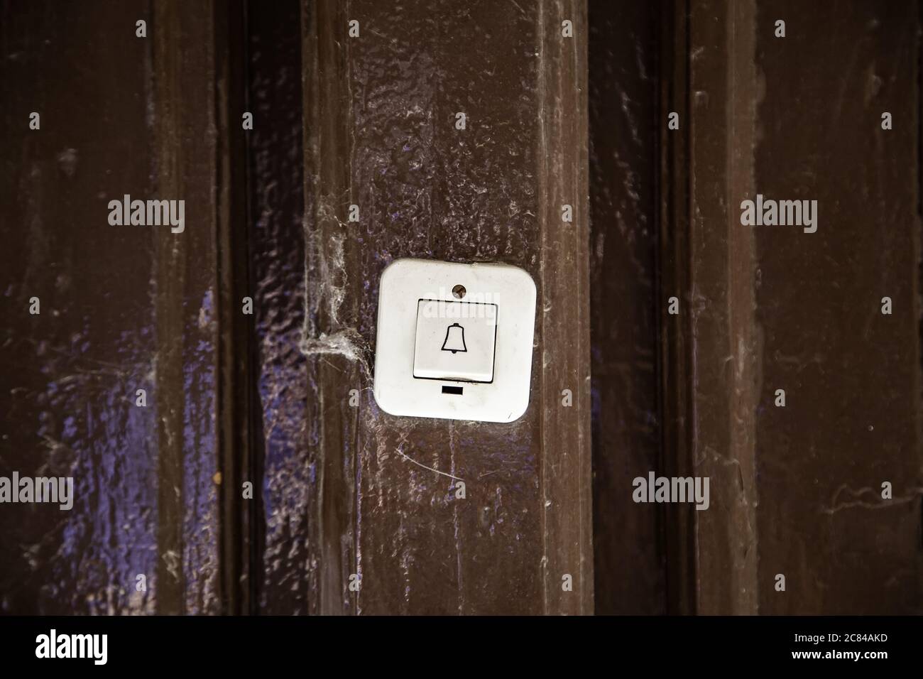 Alter Lichtschalter, Strom und Licht Detail Stockfoto