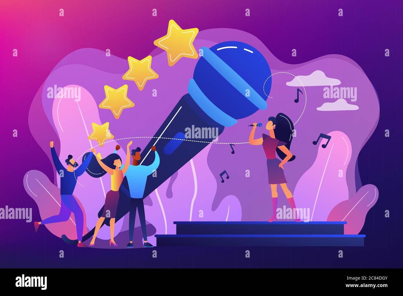 Populäre Musik Konzept Vektor Illustration. Stock Vektor