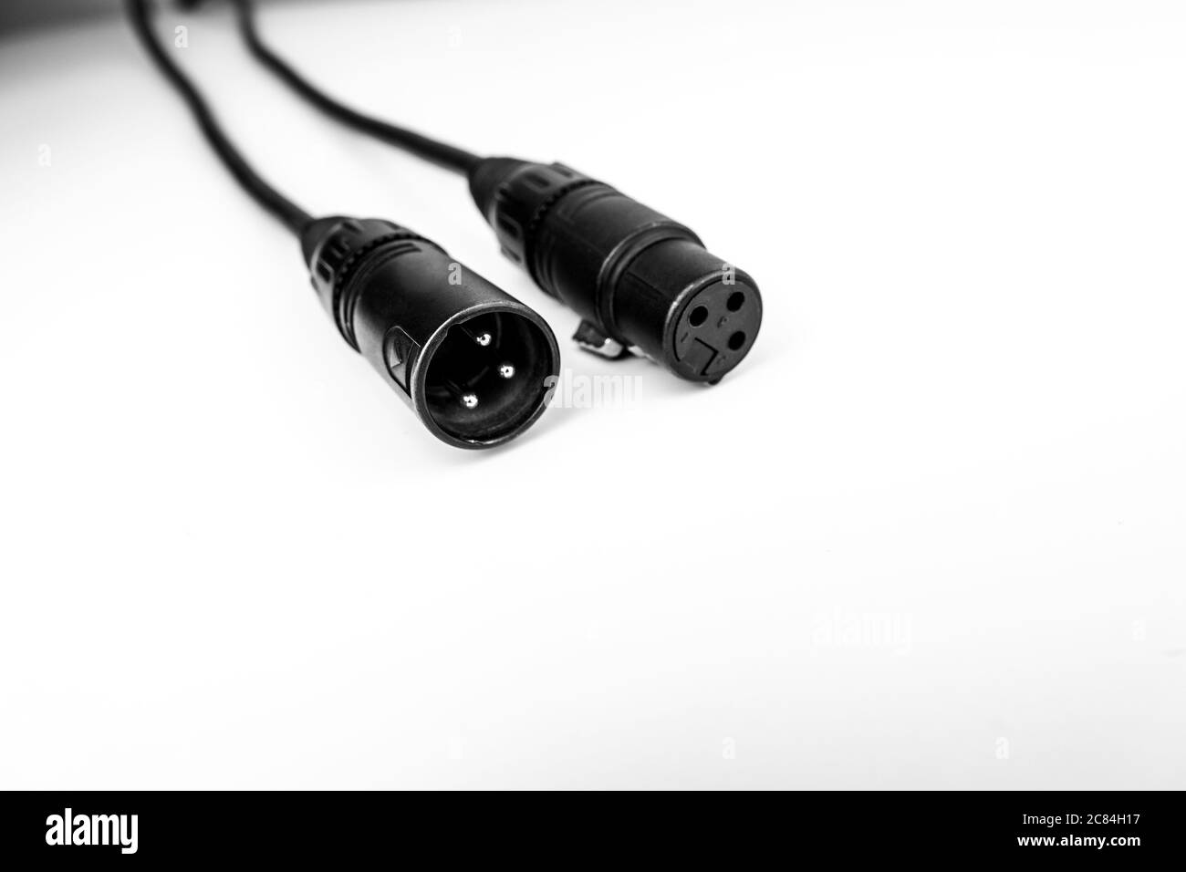 xlr-Buchse und -Buchse. 3-poliger Anschluss. Stockfoto