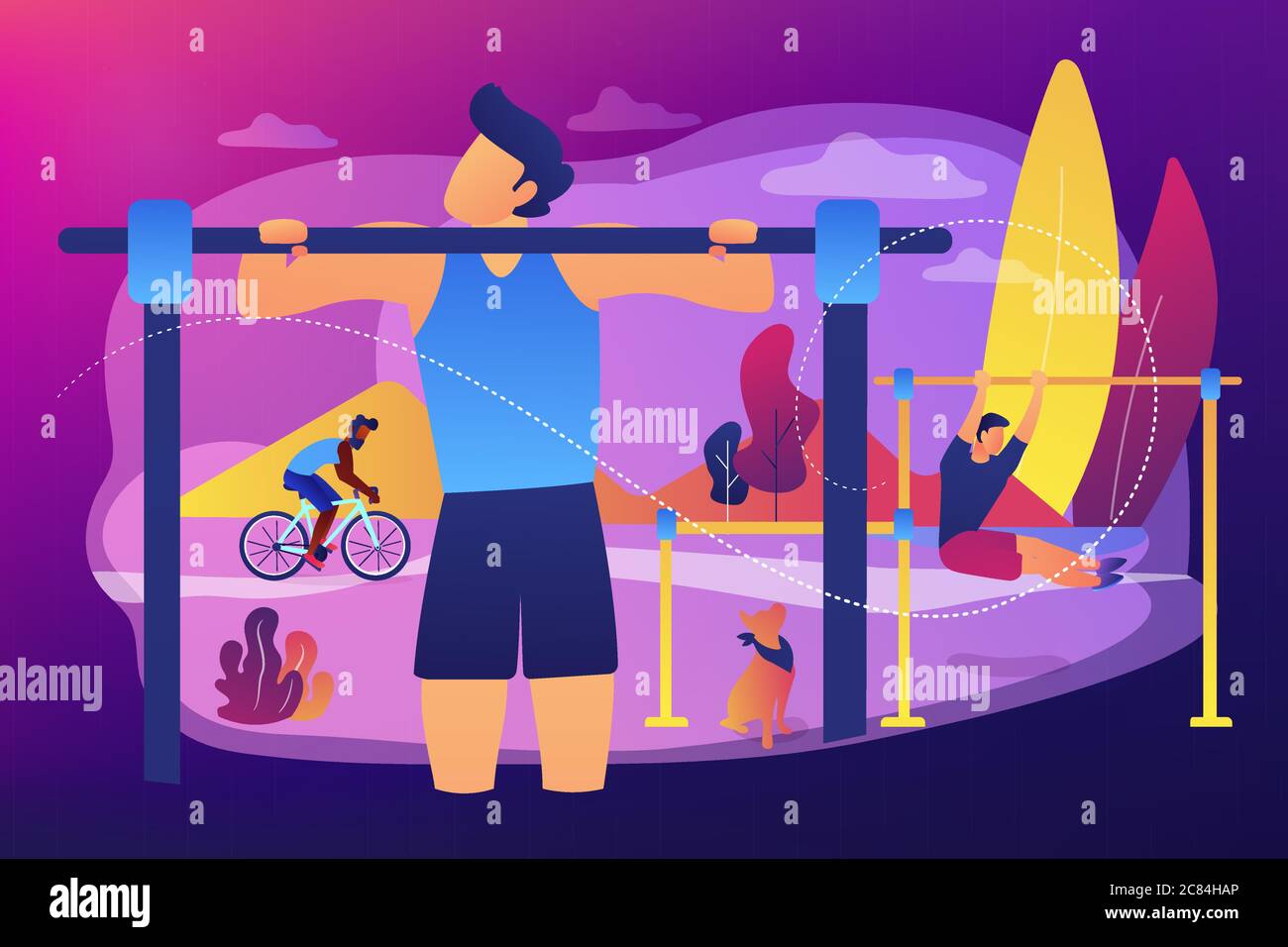 Vektorgrafik für Outdoor-Workout-Konzepte. Stock Vektor