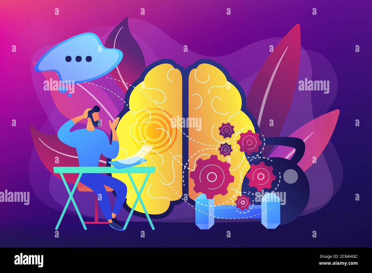 Gehirn und Gedächtnis Ausbildung Vektor Illustration Stock Vektor