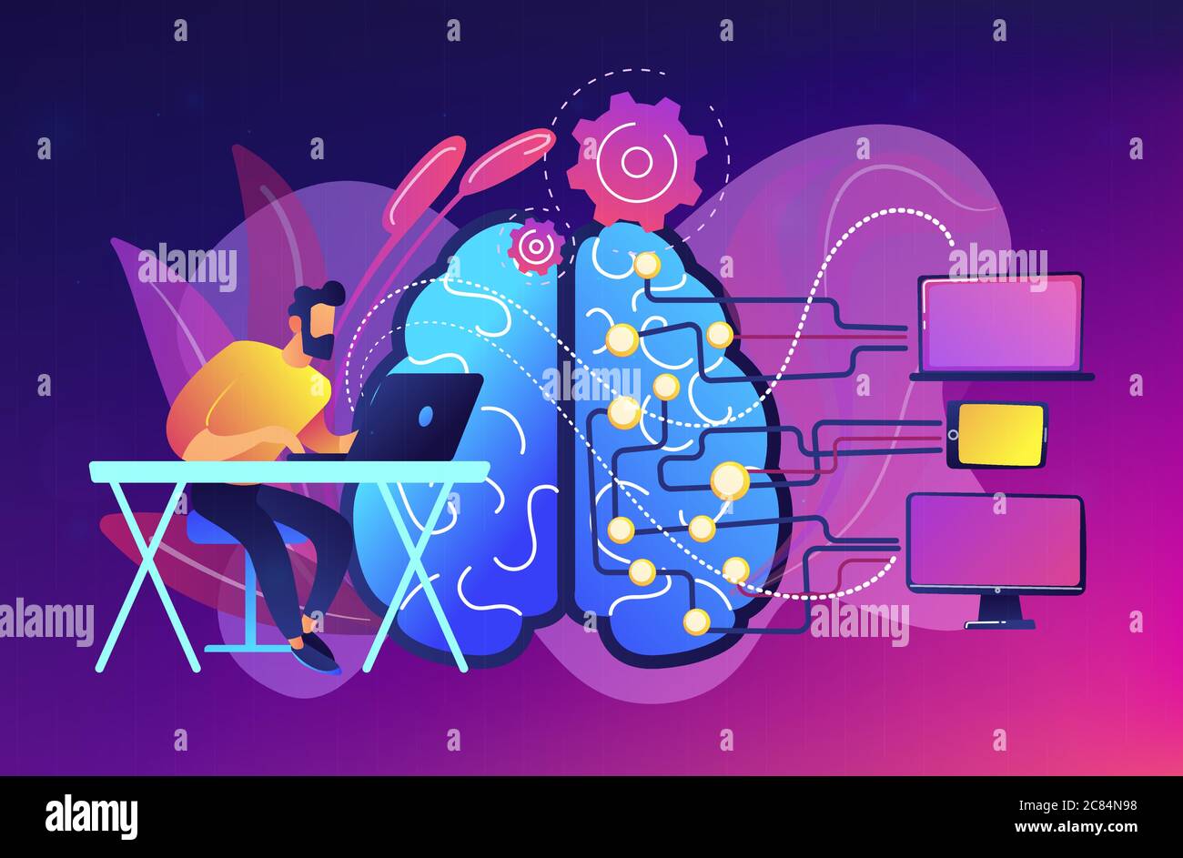Künstliche Intelligenz Konzept Vektor Illustration Stock-Vektorgrafik ...