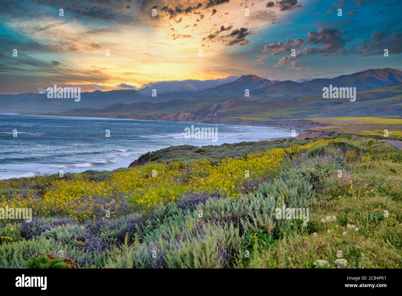 Frühling in Jalama in Zentral-Kalifornien Stockfoto