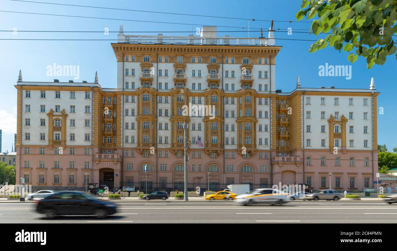 11. Juli 2020, Moskau, Moskau, Russland: US-Botschaft in Moskau (Foto: © Alexey Bychkov/ZUMA Wire) Stockfoto