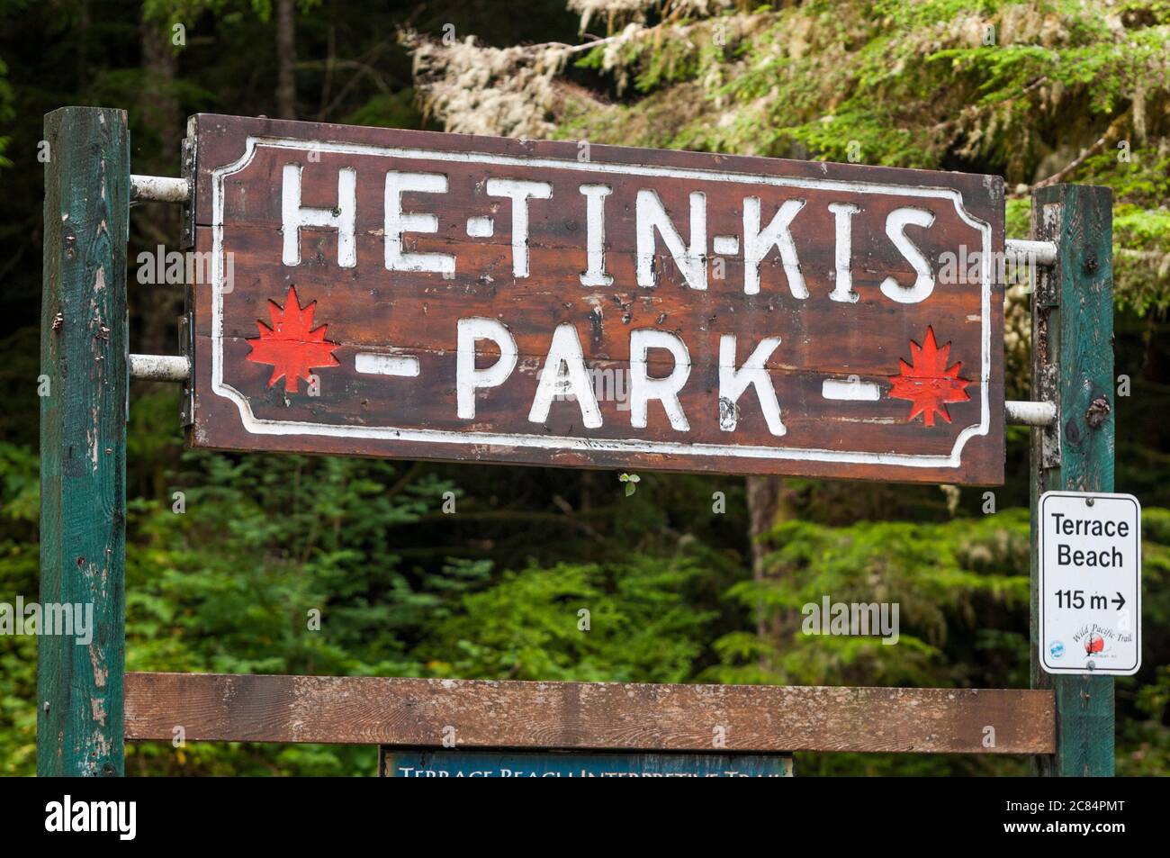 He-Tin-Kis Park, Ucluelet, Vancouver Island, British Columbia, Kanada. Stockfoto