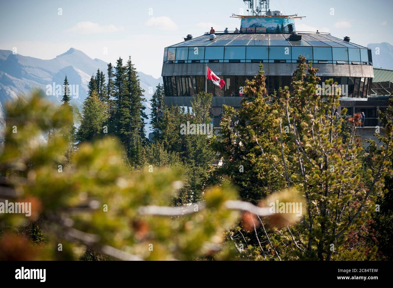 Besucherzentrum von Sulphur Mountain, Banff, Alberta, Kanada. Stockfoto
