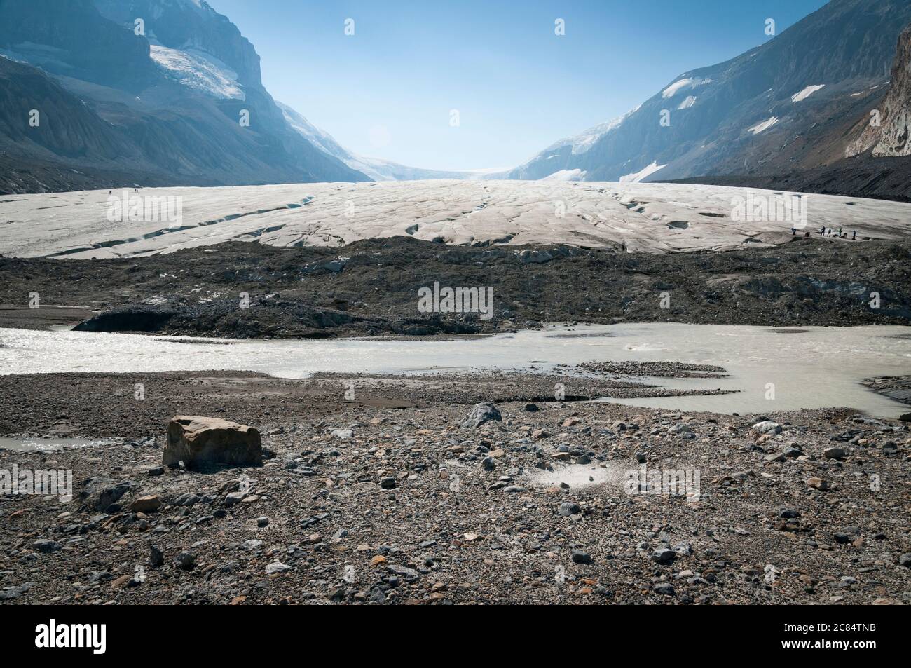 Athabasca-Gletscher, Columbia Icefields, Alberta, Kanada. Stockfoto