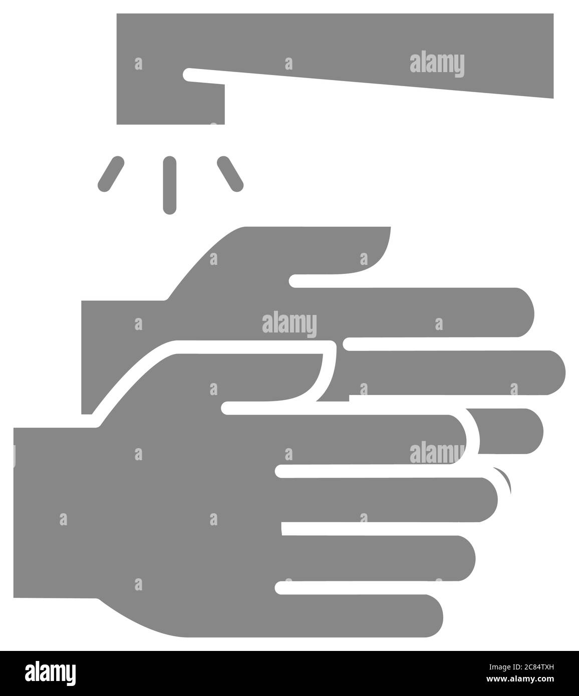 Hände waschen mit dem Symbol für das graue Wasser. Reinigung und Desinfektion, Hygiene Symbol. Stock Vektor Hände waschen mit dem Symbol für das graue Wasser. Reinigung und Desinfektion, Hygiene Symbol. Stock Vektor