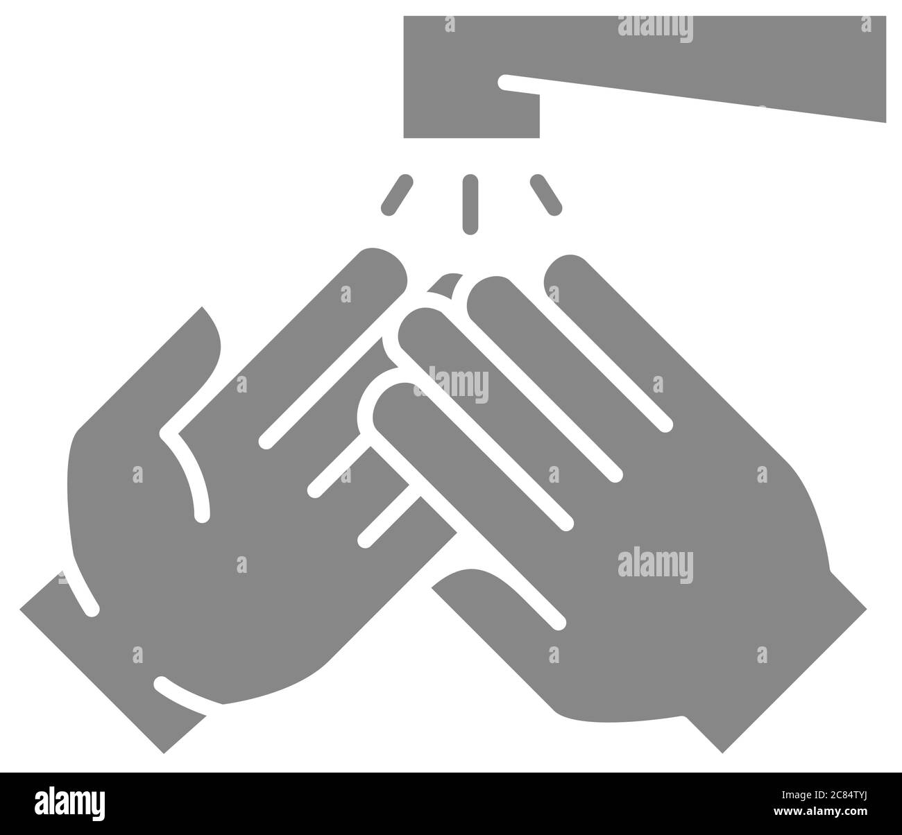Hände mit dem Symbol für das graue Wasser reinigen. Waschen und Desinfektion, Hygiene-Symbol. Stock Vektor Hände mit dem Symbol für das graue Wasser reinigen. Waschen und Desinfektion, Hygiene-Symbol. Stock Vektor