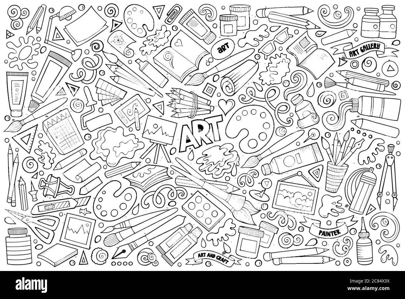 Maler clipart Schwarzweiß-Stockfotos und -bilder - Alamy, حجم الصورة 1300x961