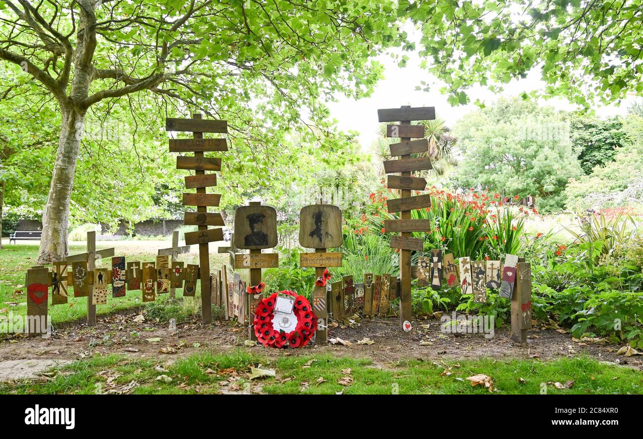 Schlacht von Boar's Head war Memorial in Beach House Park Gardens Worthing UK gewidmet, um diejenigen, die ihr Leben im Jahr 1916 verloren Stockfoto
