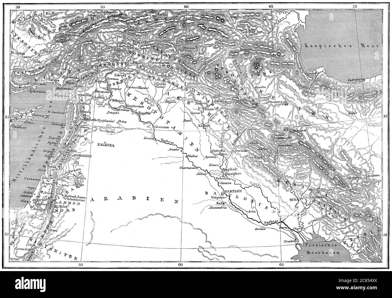 Karte des alten Nahen Ostens Stockfoto