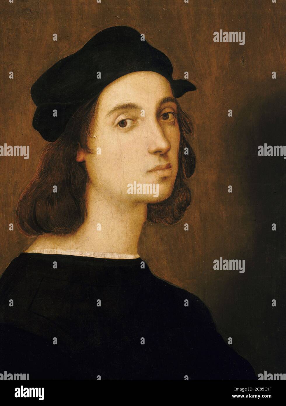 Klassiker der Hochrenaissance: Raffaello Sanzi 1483 - 1520 Roman Imperium. Das Selbstporträt des jungen Raphael Santi 1506. Uffizien in Florenz Stockfoto