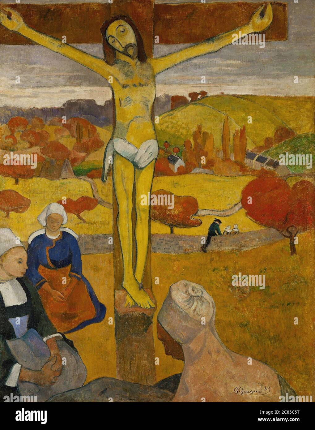 Der gelbe Christus von Paul Gauguin 1889. Albright–Knox Art Gallery in NY, USA Stockfoto