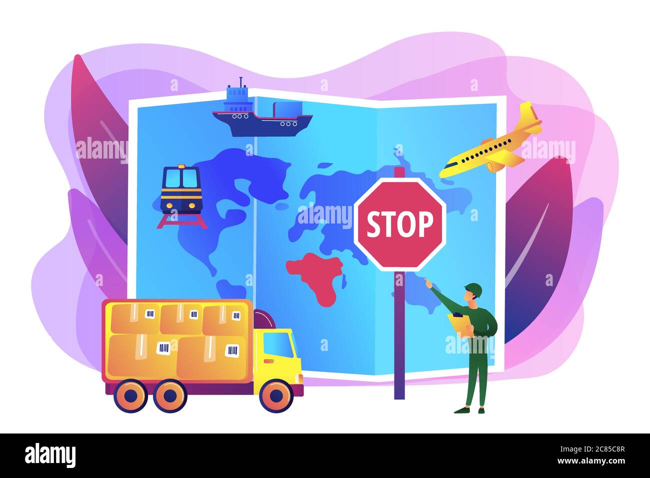 Vektordarstellung des Embargo-Regelungskonzepts Stock Vektor