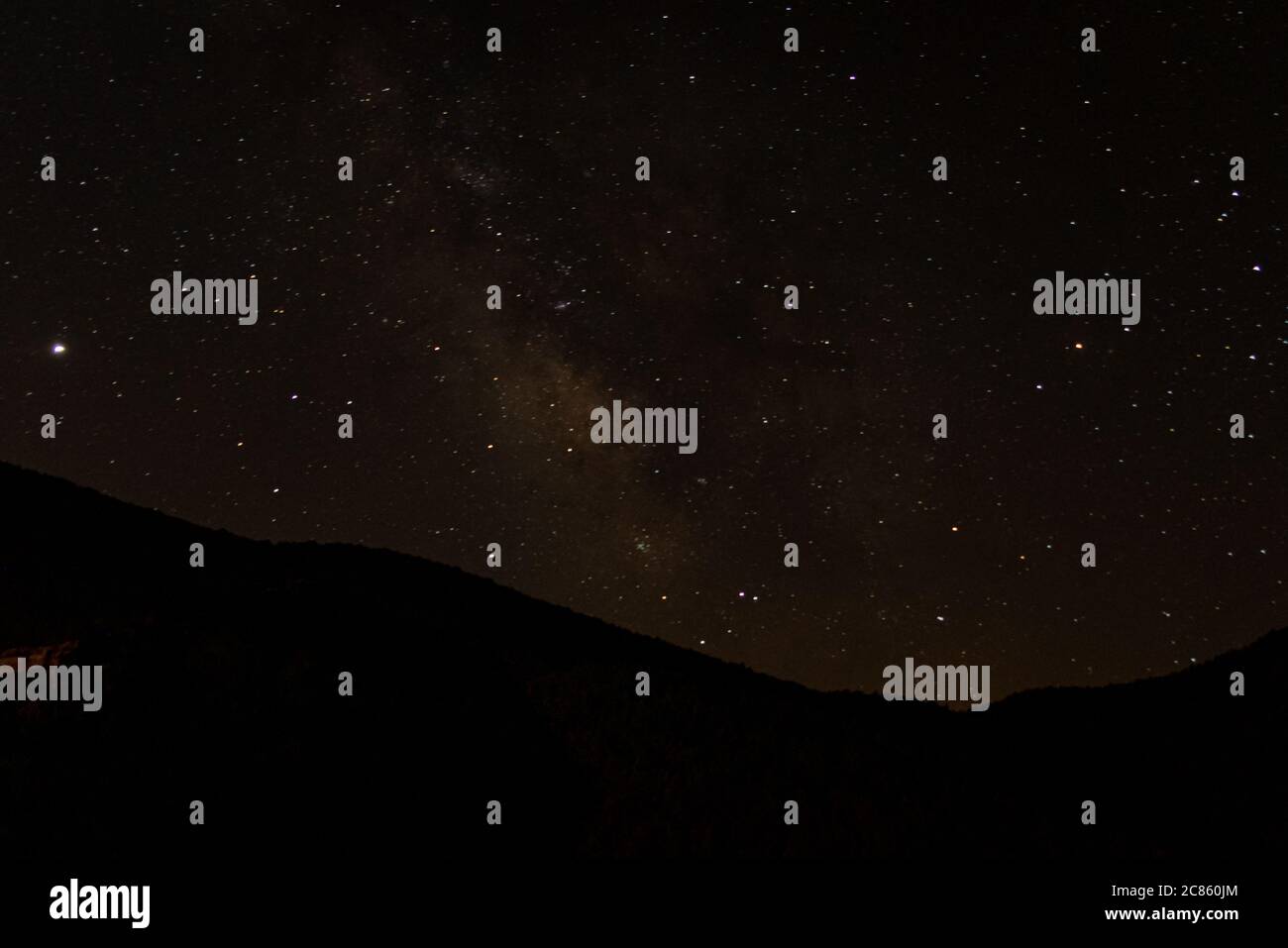 Nacht des Sternenhimmels von Herreruela de Castilleria, Palencia. Spanien Stockfoto