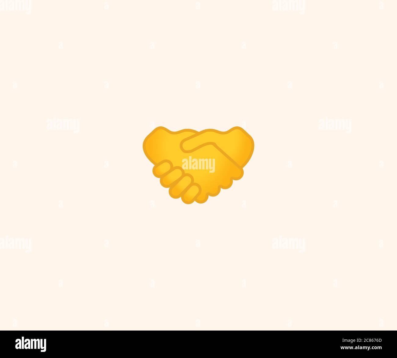 Handshake Emoji Vektor isolierte Illustration. HandshakeEmoticon