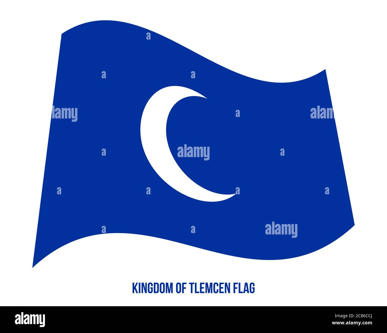 Königreich von Tlemcen (1235-1554) Flagge schwenkten Vector Illustration auf weißem Hintergrund. Das Königreich von tlemcen oder Zayyanid Königreich Tlemcen war ein Berber Stock Vektor