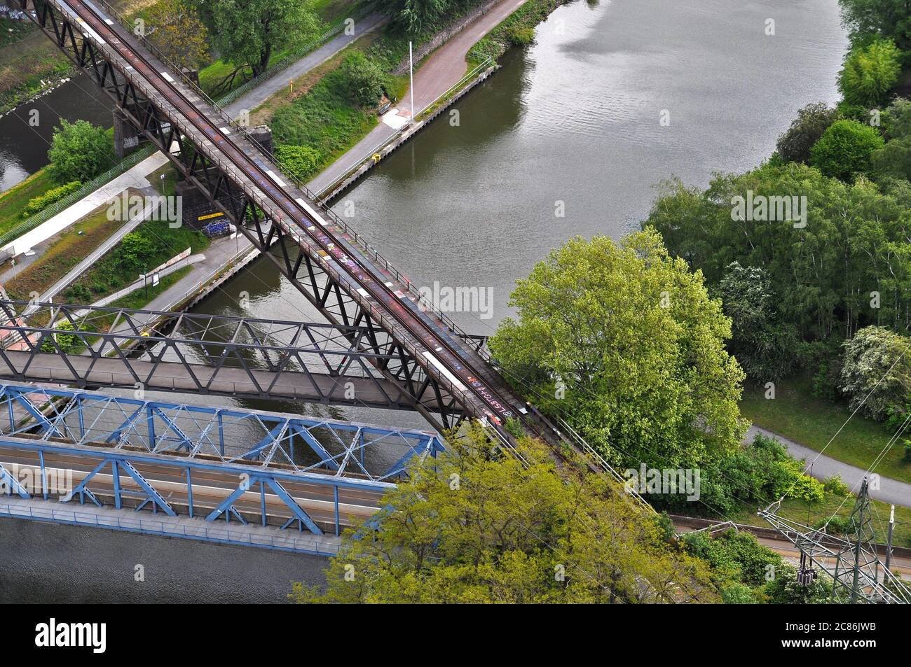Verlassene Eisenbahn in Oberhausen, Deutschland Stockfoto