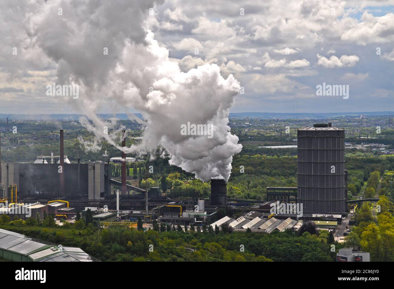 Blick auf die Industrie in Bottrop, Deutschland. Stockfoto