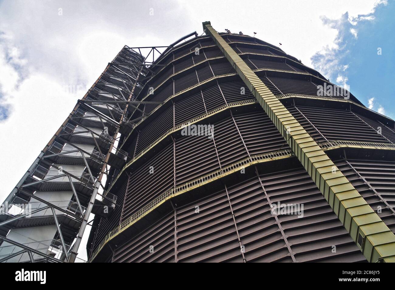 Ehemaliger Gashalter in Oberhausen, Deutschland. Stockfoto