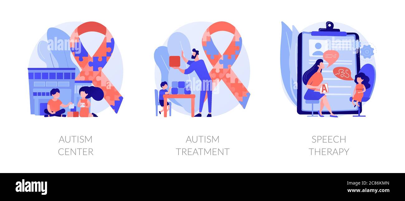 Autismus Spektrum Störung Vektor Konzept Metaphern. Stock Vektor