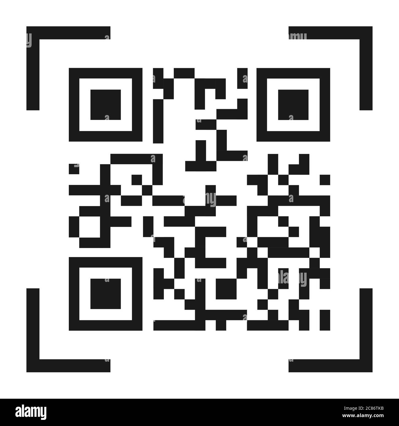 QR-Code-Symbolvektor auf weißem Hintergrund isoliert. Digitales Informationsschild . Stock Vektor