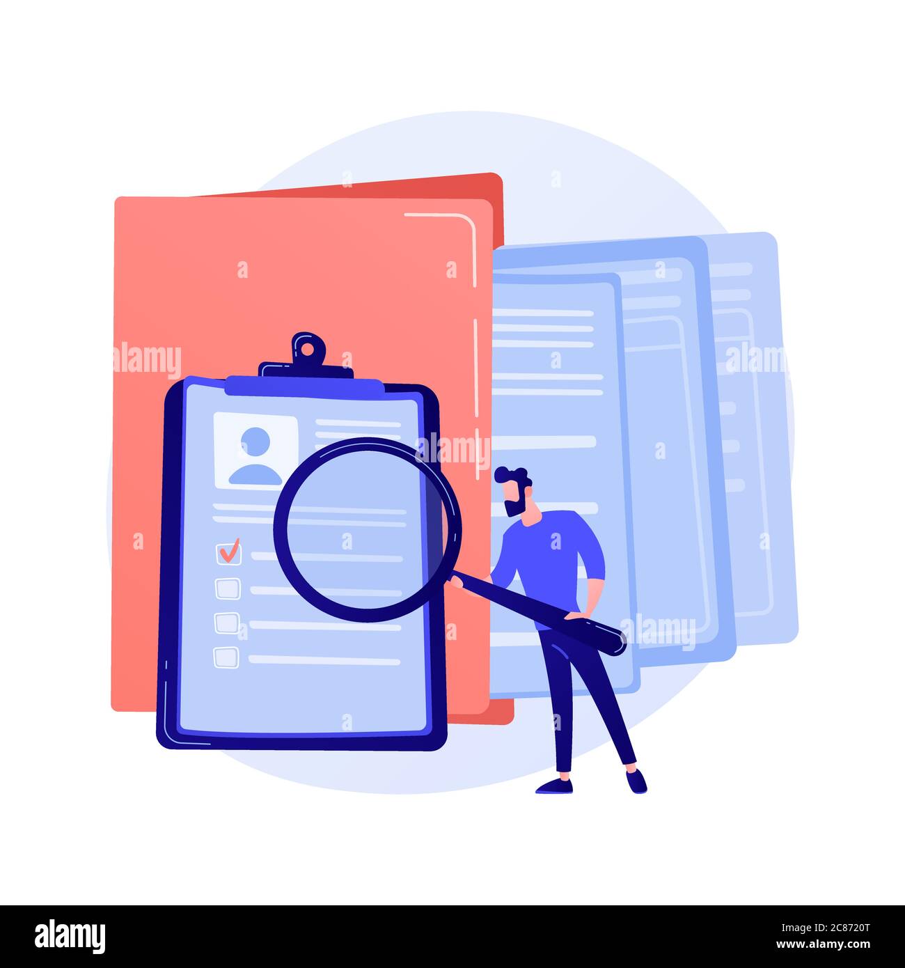 Dokumentationsmanagement Vektor Konzept Metapher Stock Vektor