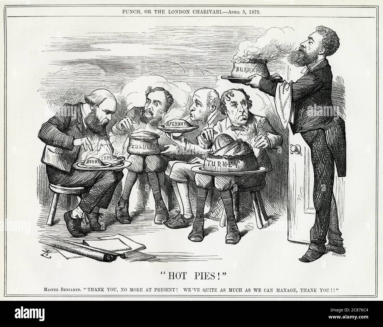Cartoon, Hot Pies! (Disraeli und Auswärtige Angelegenheiten) Stockfoto