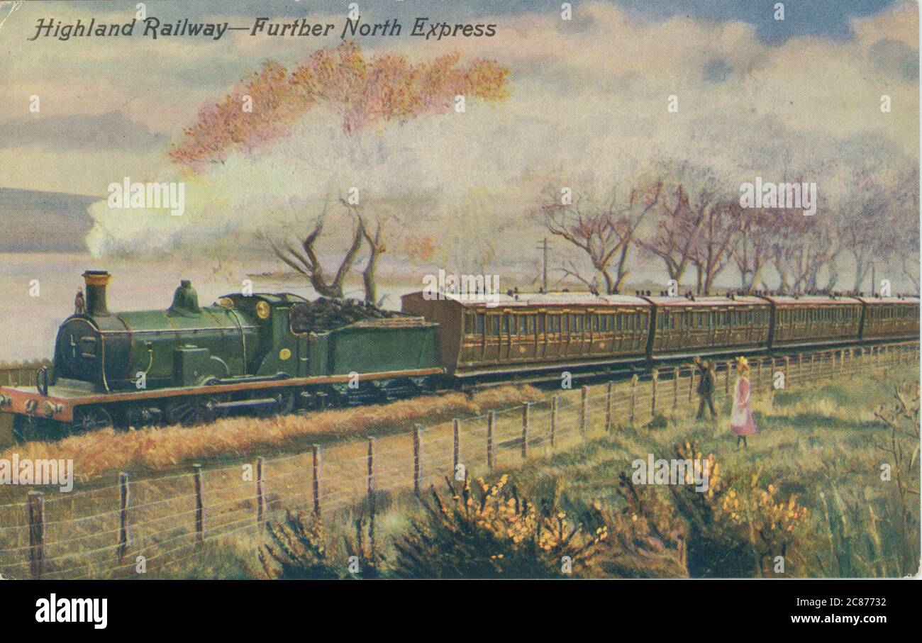 Weiter North Express, Highland Railway, Schottland. Stockfoto