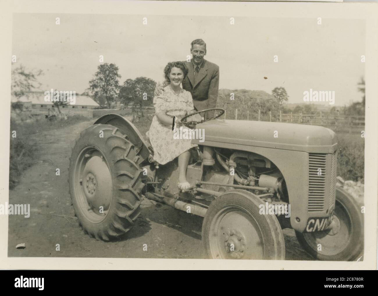 Fordson Vintage Tractor, möglicherweise in der Nähe von Cardiff, Großbritannien. Stockfoto