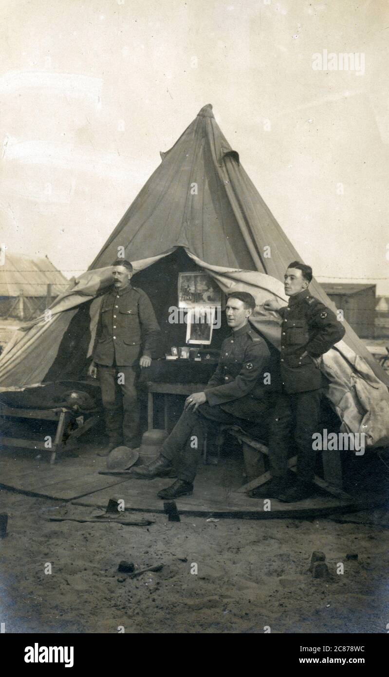 WW1 ERA – RAMC-Zelt für Personalbeschaffung Stockfoto