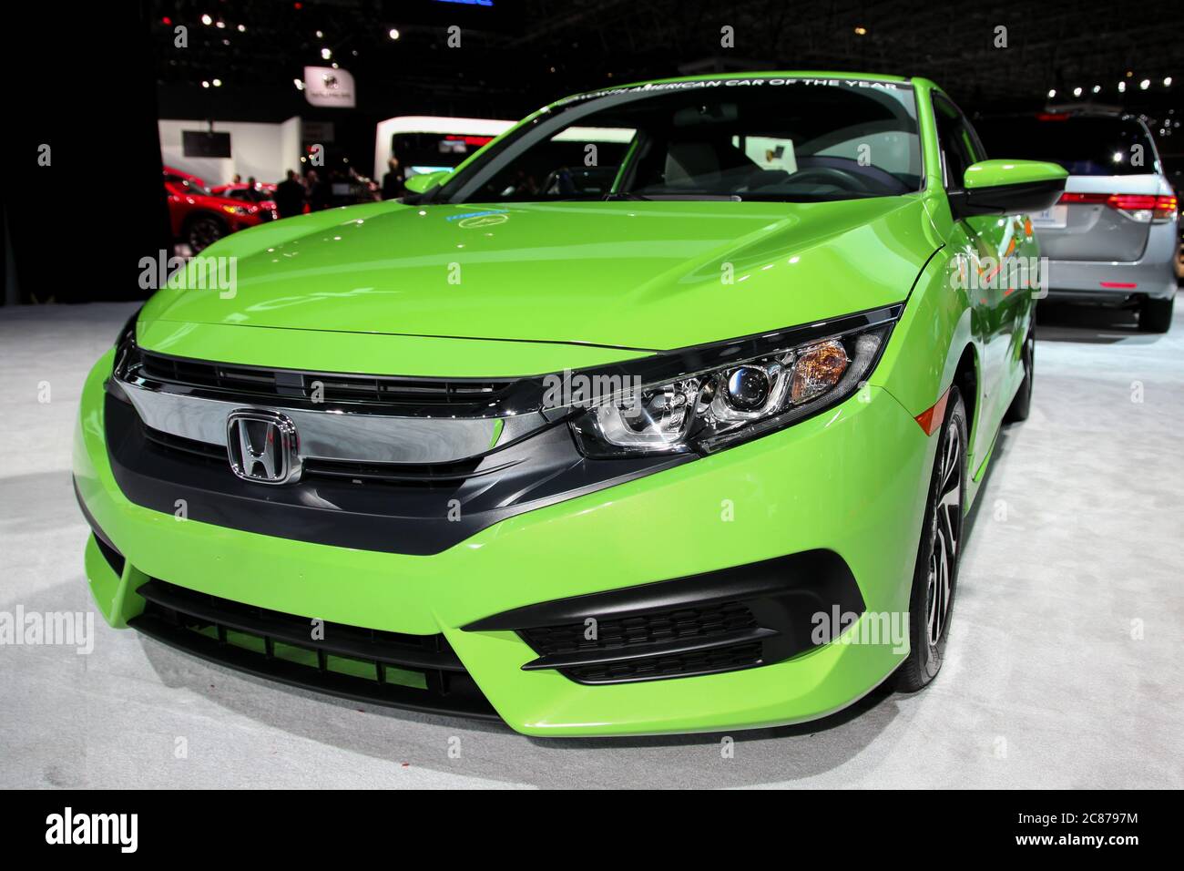 NEW YORK - März 23: Eine Honda Civic Ausstellung auf der New York International Auto Show 2016 während des Press Day, Stockfoto