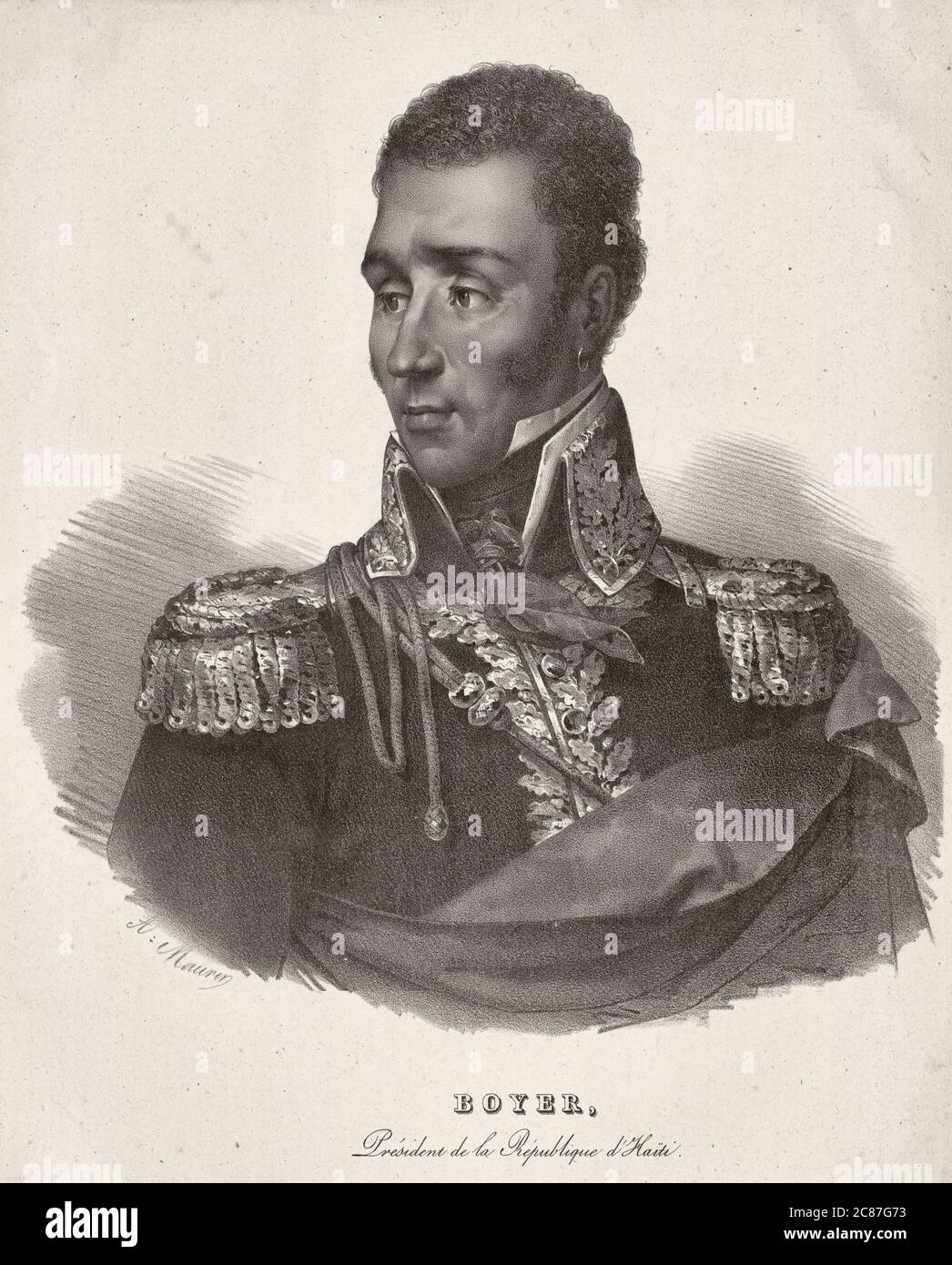Jean-Pierre Boyer, Präsident der Republik Haiti, um 1825 Stockfoto
