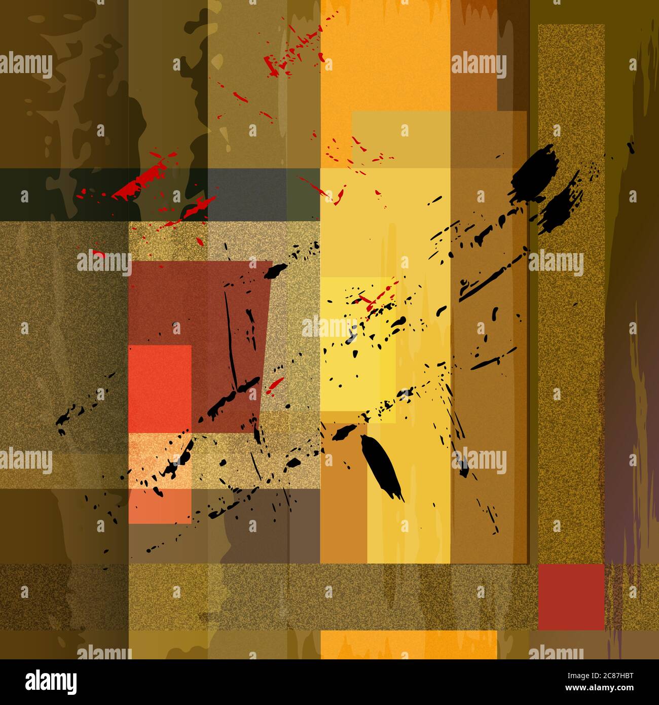 Abstrakter geometrischer Hintergrund mit Konturen, Spritzern und Linien Stock Vektor