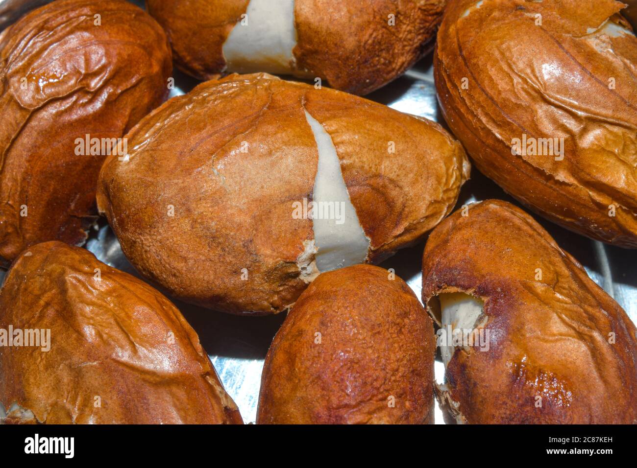 Trockene Jackfruit Samen sehen aus wie EIN Hintergrund. Stockfoto