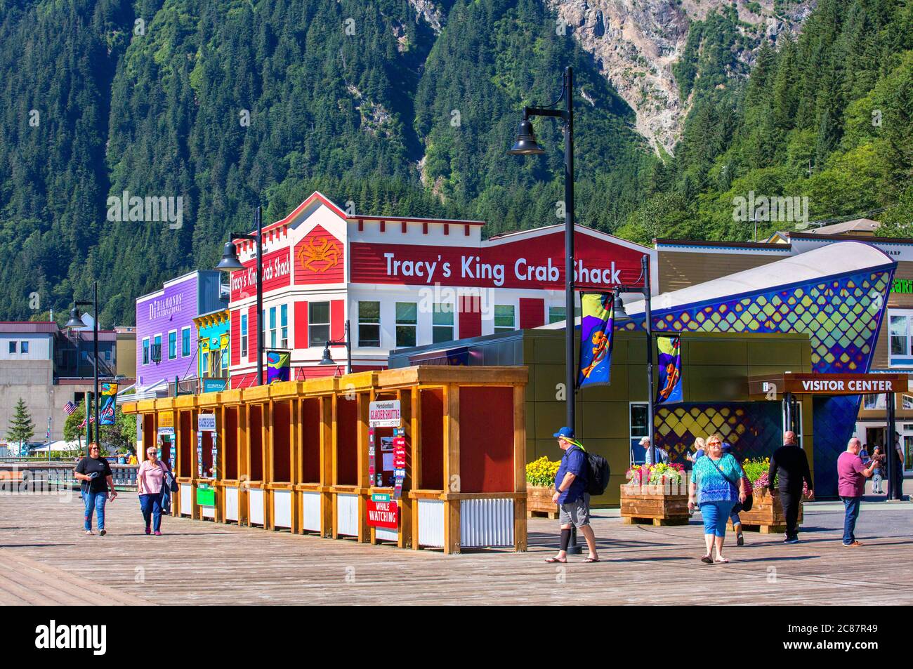Franklin Street, Juneau, Alaska, Geschäfte in juneau, Touristen, alska, usa, Stockfoto