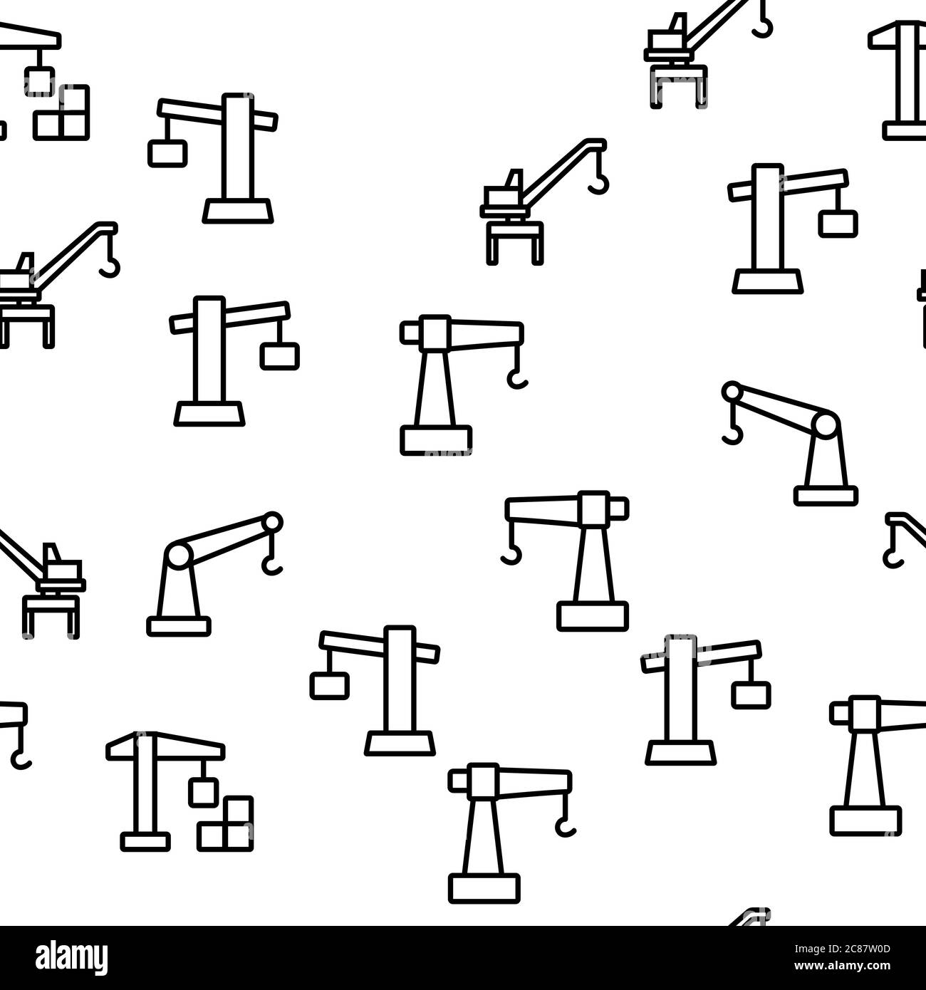 Kran Gebäude Maschine Vektor Nahtloses Muster Stock Vektor