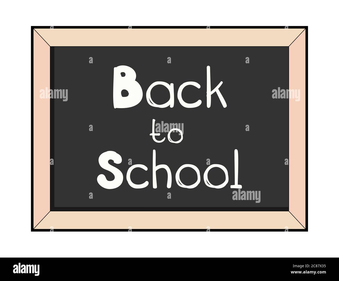 Tafel im Klassenzimmer isoliert. Zurück zur Schule Schriftzug Vektor Illustration. Kreidetafel mit Kreidetafel. Stock Vektor