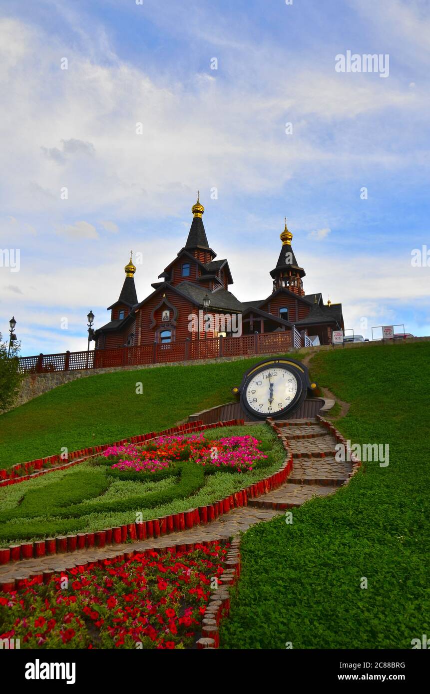 Der Tempel zu Ehren der Ikone Gottesmutter "Freude und Trost", Sarschin Jar, Charkow, Ukraine Stockfoto