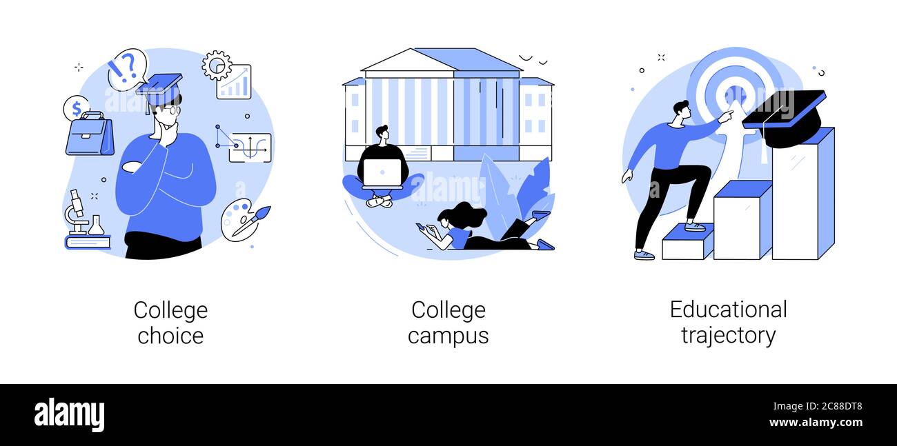 Student Leben abstrakte Konzept Vektor Illustrationen. Stock Vektor