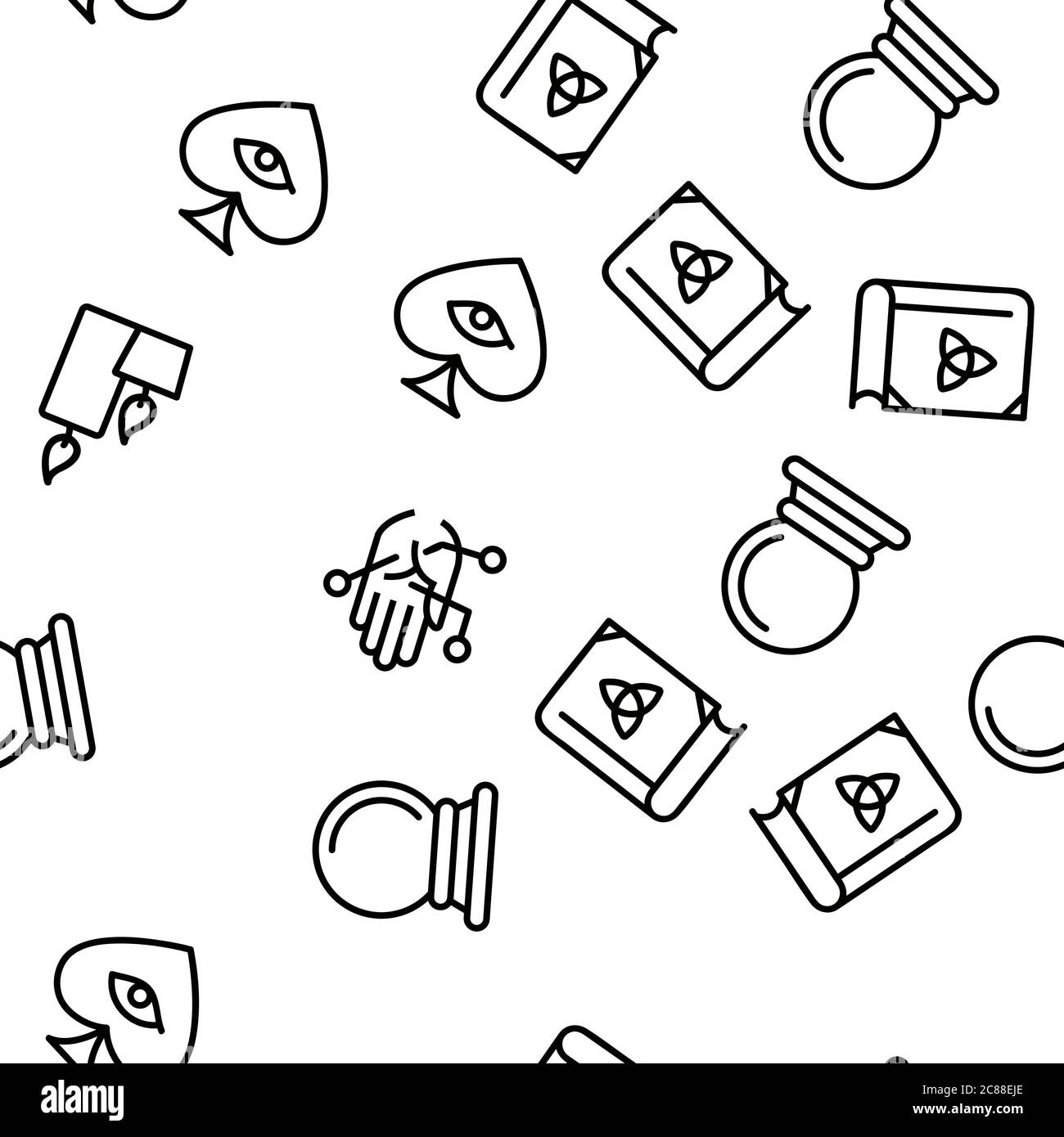 Mystic Symbol Werkzeug Vektor Nahtloses Muster Stock Vektor