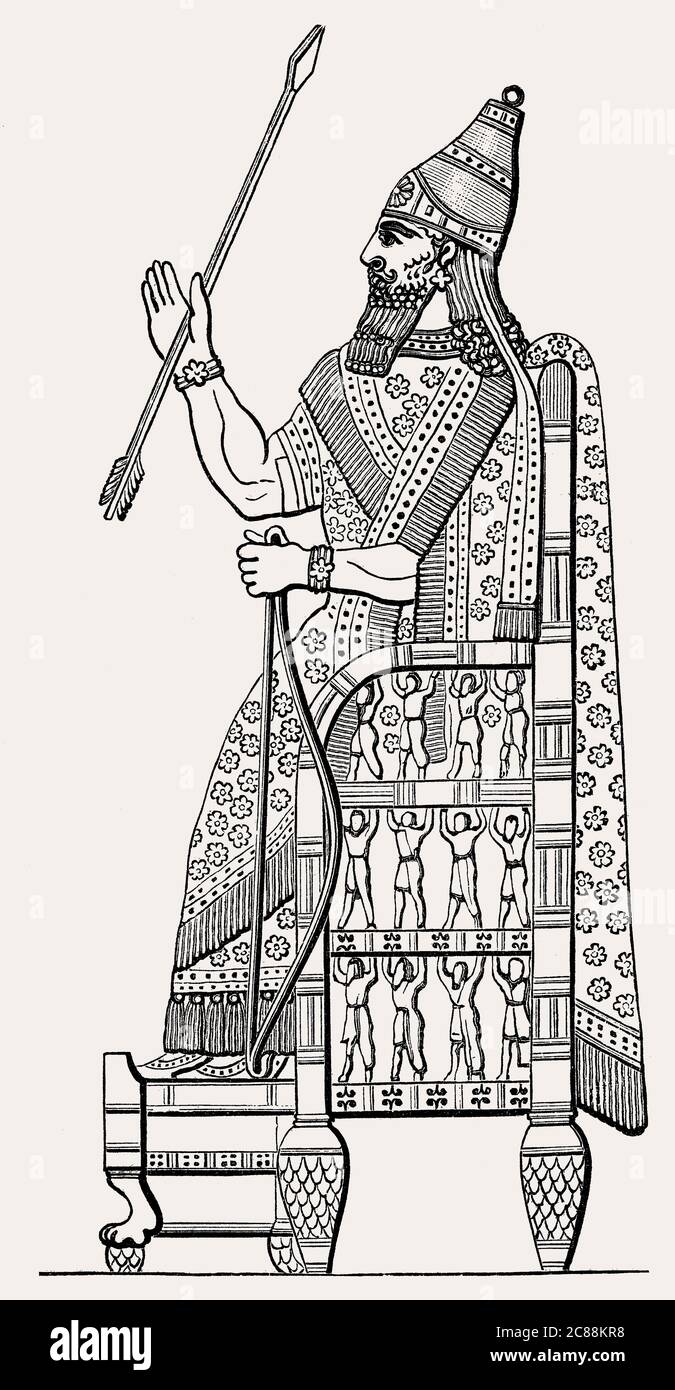 Sennacherib, König des neo-assyrischen Reiches von 705 v. Chr. bis 681 v. Chr. Stockfoto