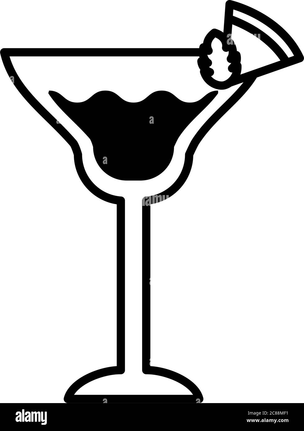 tasse mit Cocktail-Drink und Minze Blatt Linie Stil Symbol Vektor Illustration Design Stock Vektor