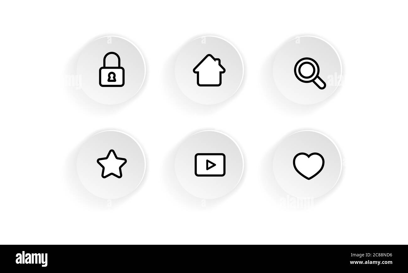 Symbol für soziales Netzwerk. Internetsymbol. Set von Social Media Buttons für Design. Vektor auf isoliertem weißem Hintergrund. EPS 10. Stock Vektor
