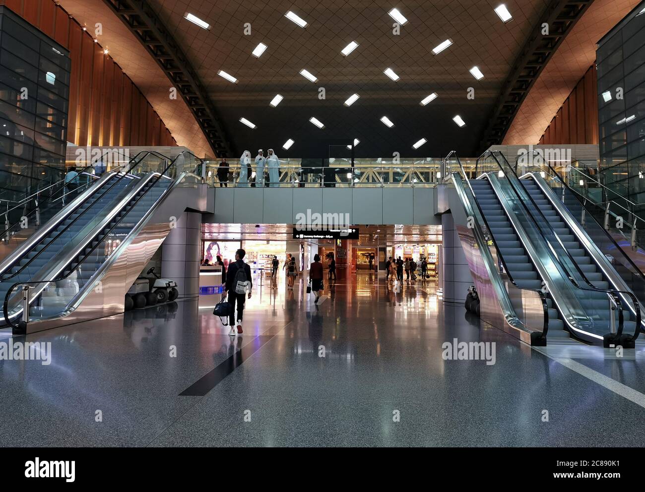 Interieur des internationalen Flughafens Hamad, in Doha Katar, Naher Osten Stockfoto