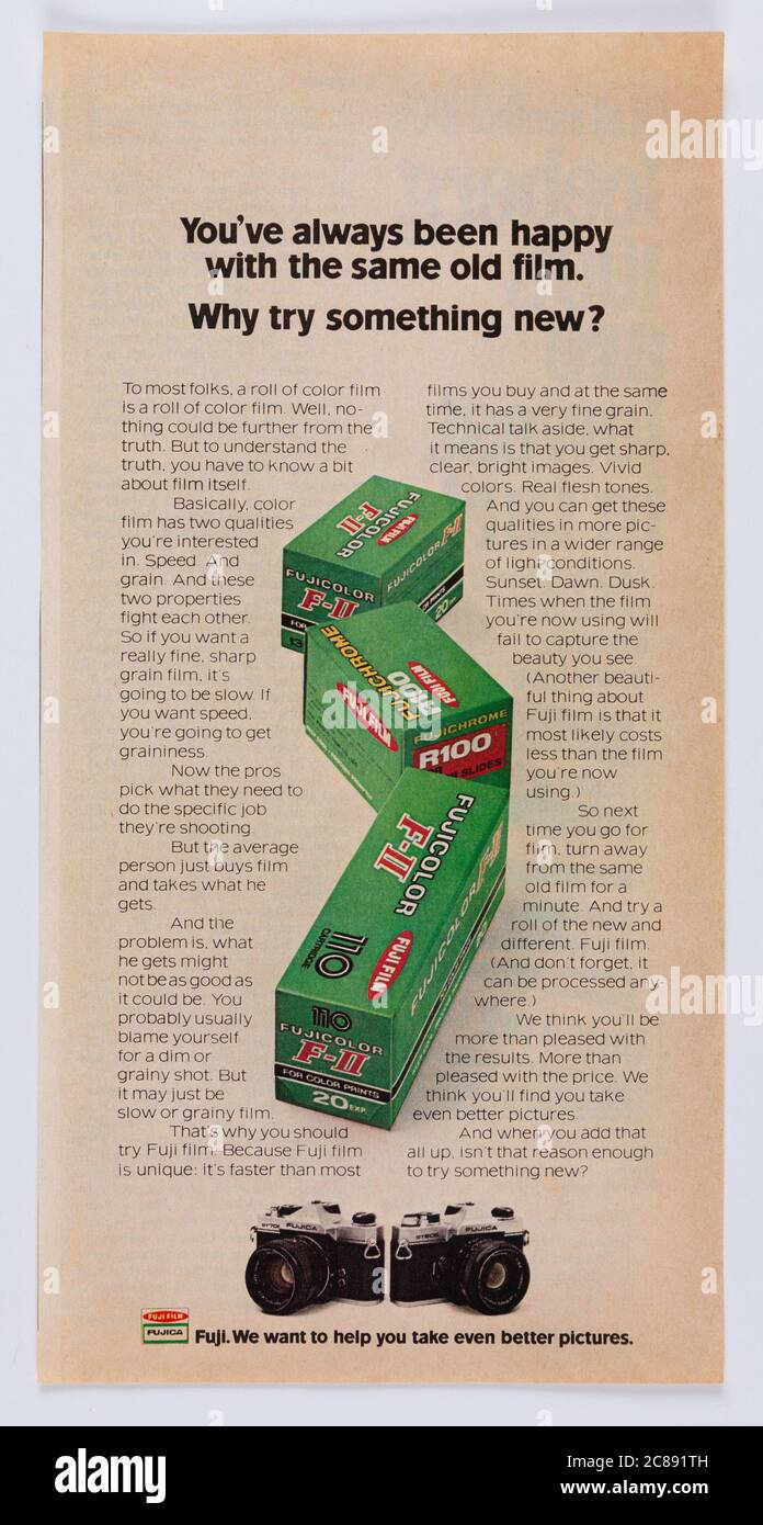 1970s Time Magazine Werbung, USA Stockfoto