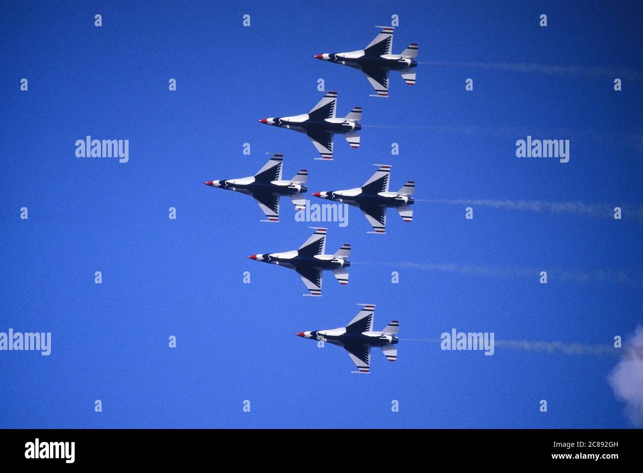 Thunderbirds USAF Air Demonstration Squadron Durchführung einer Diamantformation. USA, Amerika. Stockfoto